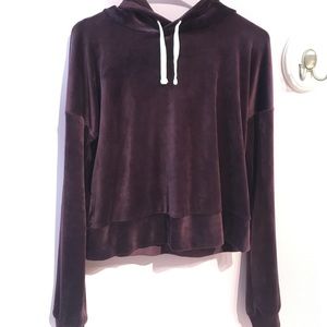 Dark Purple Cropped Hoodie